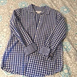 Blue and white plaid